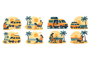 Camping by the beach with solar, a Technology Illustration by ZinetroN