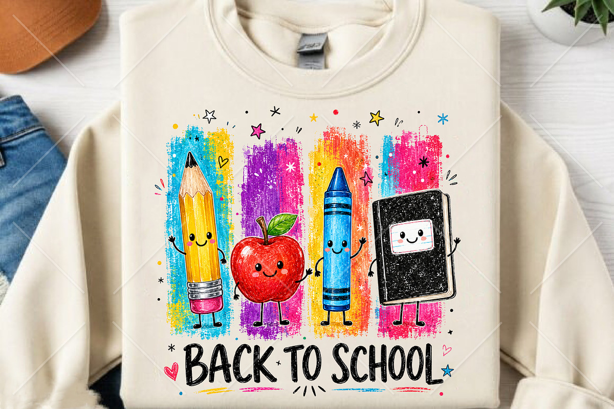 Cute Back to School Sublimation PNG, a Seasonal Illustration by Canvas Craft (Photo 2 of 6)