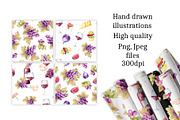 Watercolor Wine Clipart, a Food Illustration by Eves_Aquadreams (Thumbnail 7 of 10)
