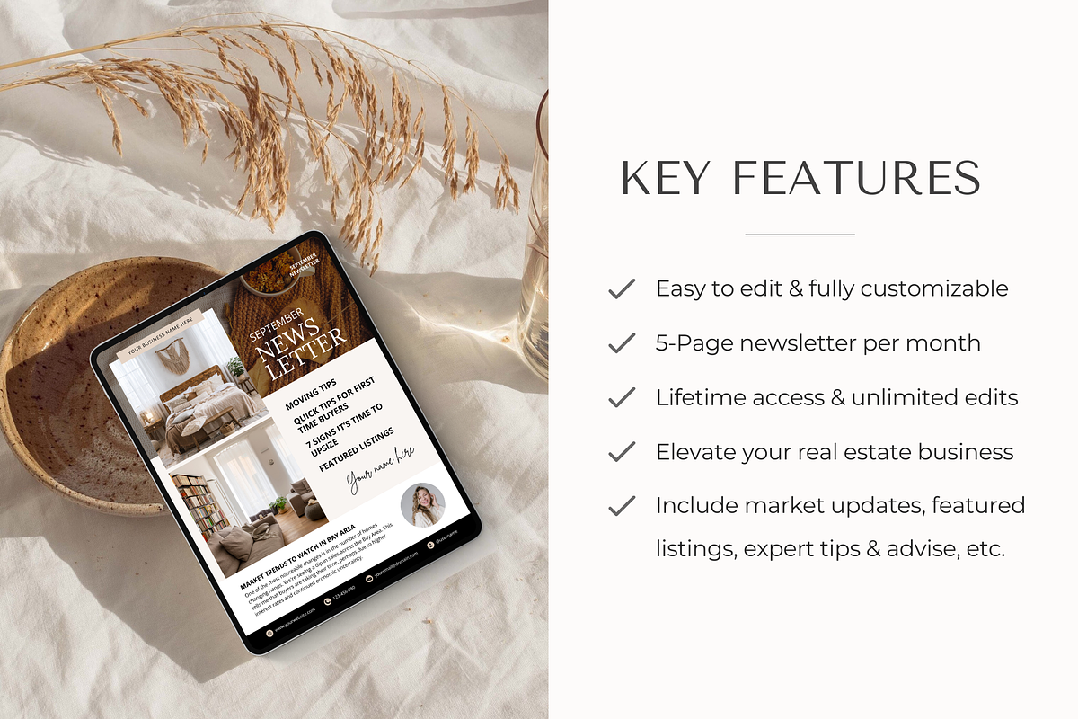 Real Estate Newsletter Template, a Brochure Template by ShopRShop (Photo 6 of 8)