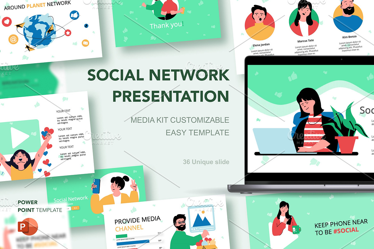 Social Media Powerpoint Illustration, a Presentation Template by alexdndz (Photo 1 of 5)