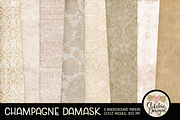 Champagne Wedding Damask Textures, a Texture Graphic by Clikchic Designs (Thumbnail 1 of 5)