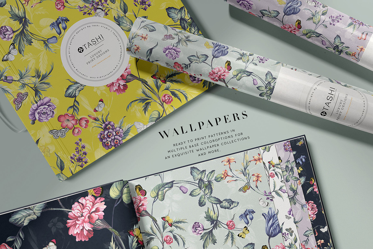 Jali Florals, Painted Watercolours!, a Pattern Graphic by Pink Linen (Photo 9 of 9)