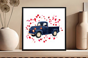 watercolor Floral Truck 4th of july, an Illustration by DreamCafeArt (Thumbnail 5 of 5)
