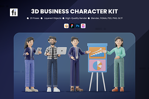 3D Illustration Business Characters, a Characters & Person 3D Model by Flat Icons