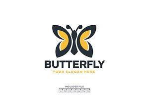 Simple Butterfly Leaf Logo