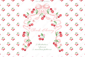 Pink Cherry Frames DIY Clipart