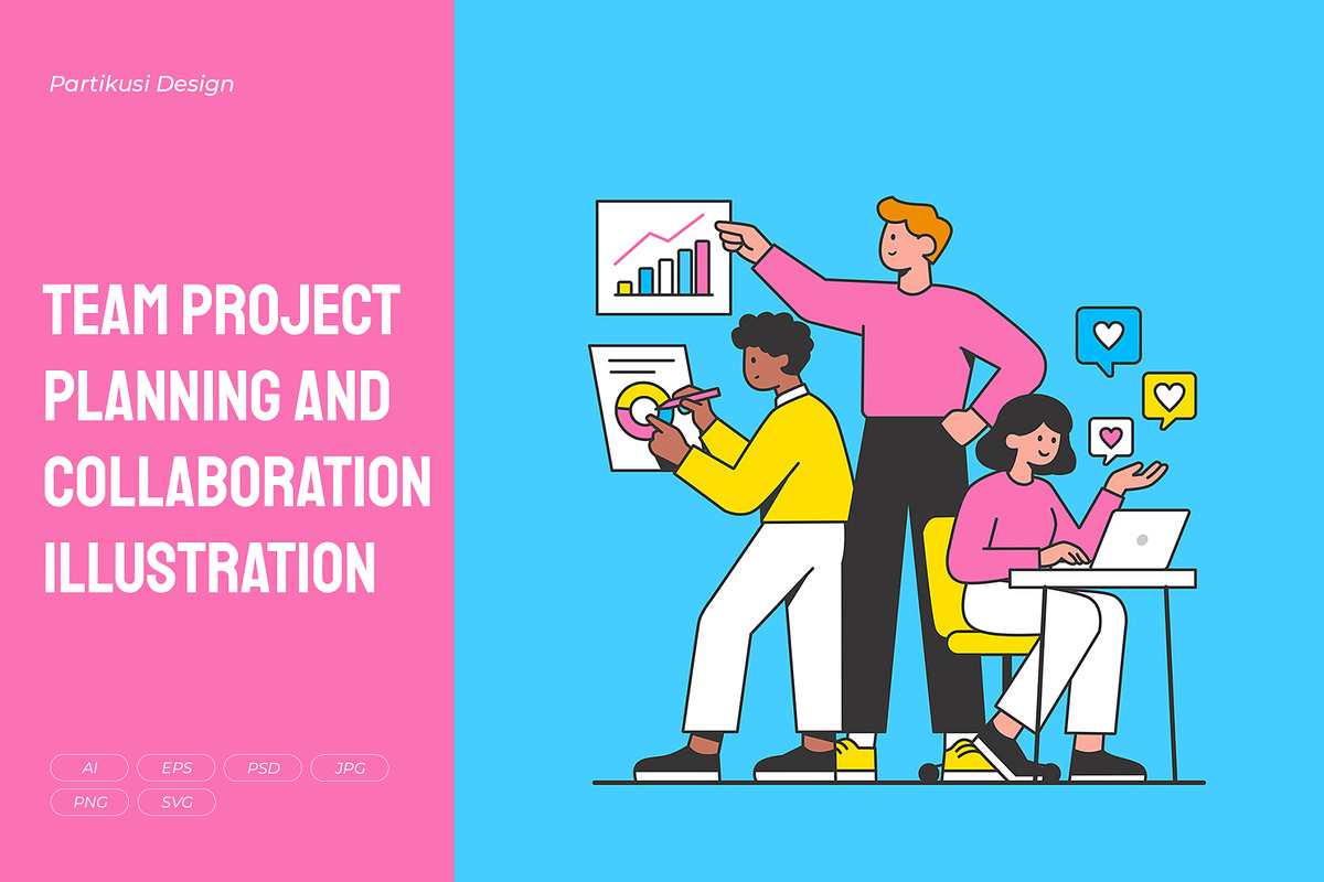 Team Project Planning Collaboration, a Work Illustration by Partikusi Design (Photo 1 of 3)