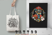 Cats old school tattoo, a Background Graphic by intueri (Thumbnail 7 of 8)
