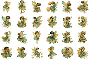 Whimsical Spring Fairy Clipart, an Illustration by designcity5 (Thumbnail 2 of 5)