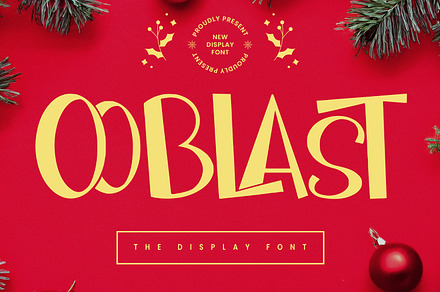 Ooblast Display Font Christmas, a Sans Serif Font by Maulana Creative