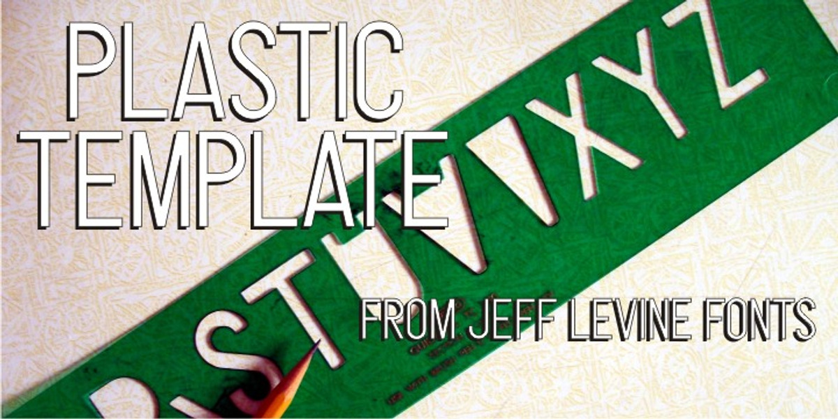 Plastic Template JNL, a Sans Serif Font by Jeff Levine Fonts