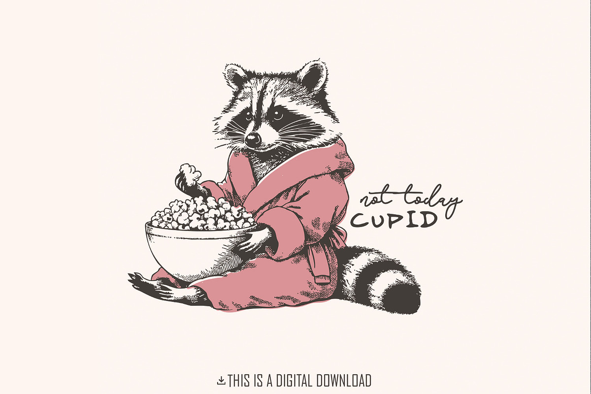Not Today Cupid Funny Raccoon PNG, an Illustration by SharpMarketplace (Photo 1 of 9)