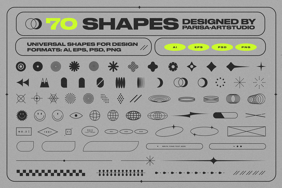 70 Y2K Vector Shapes, an Object Graphic by Parisa-Artstudio (Photo 1 of 7)
