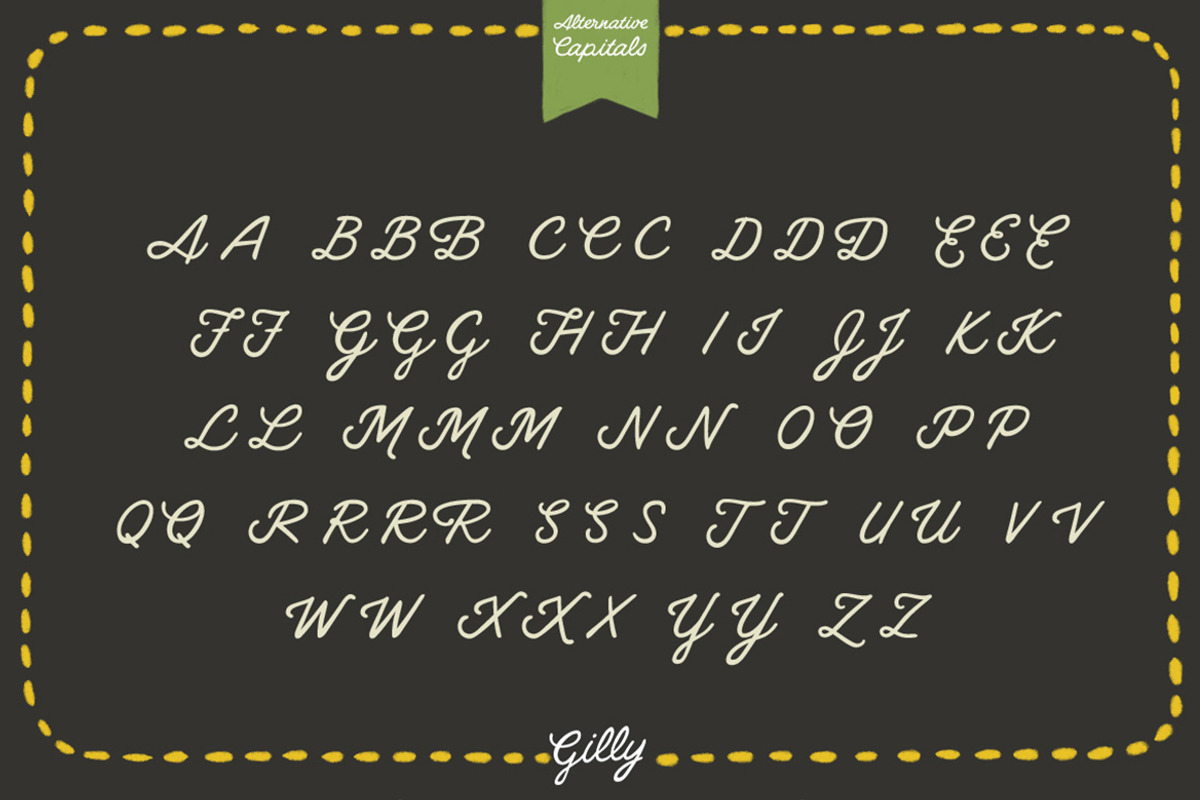 Script font Gilly handmade, a Script Font by Itsmesimon (Photo 11 of 12)