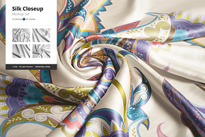 Silk Closeup Mockup Set, a Print Template by WebAndCat