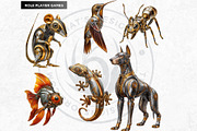Steampunk Robots Cliparts, a Decorative Illustration by ThatsDesignArt (Thumbnail 11 of 13)