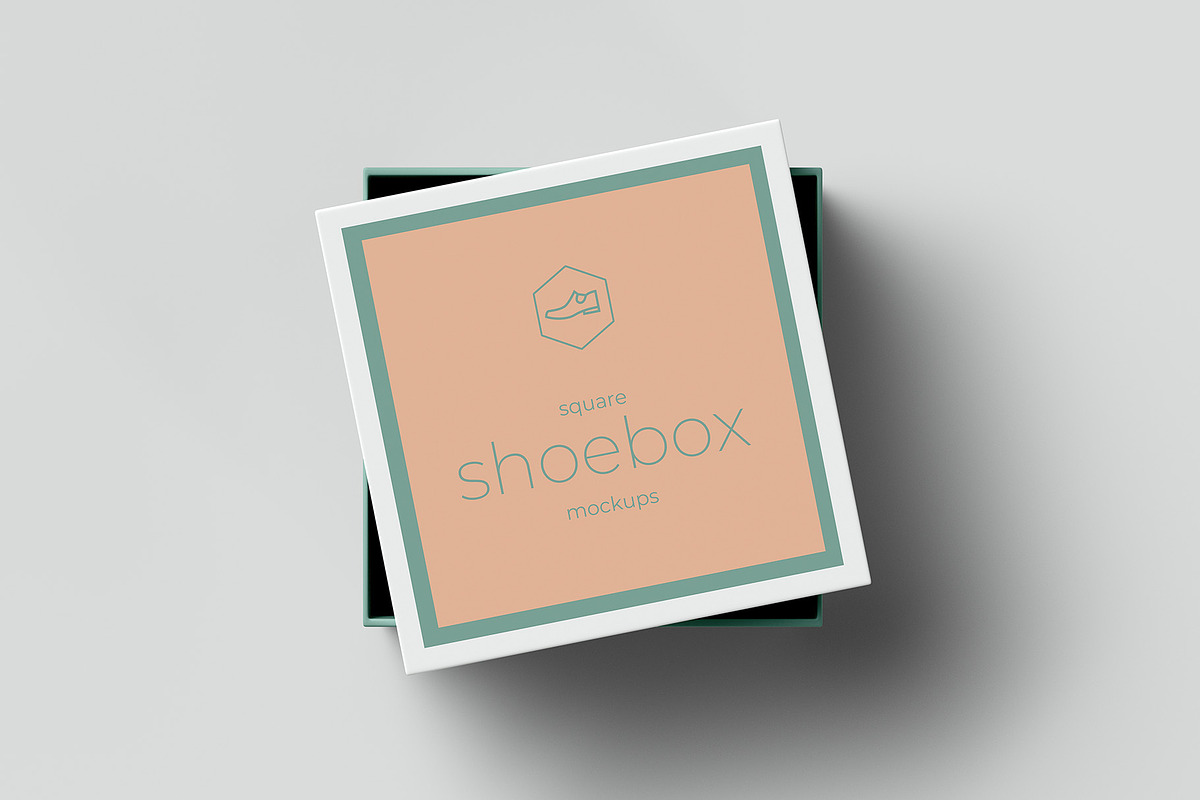 Square Shoe Box Mockup - 8 views, a Cups & Container Mockup by Illusiongraphic (Photo 4 of 20)