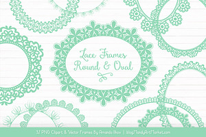 Mint Round Lace Frames, an Illustration by Amanda Ilkov