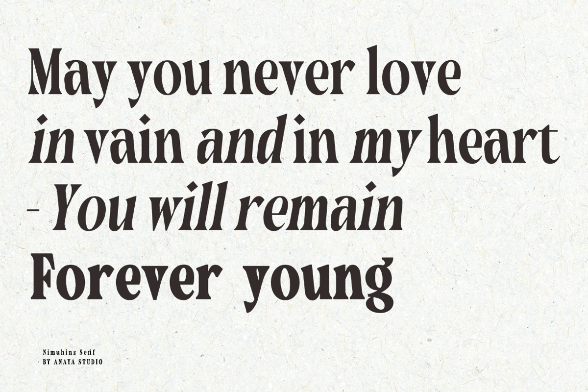 Nimuhinz, a Serif Font by AnayaStudio (Photo 3 of 8)