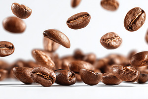 Dynamic close up of floating roasted, a Food & Drink Photo by MistyDay