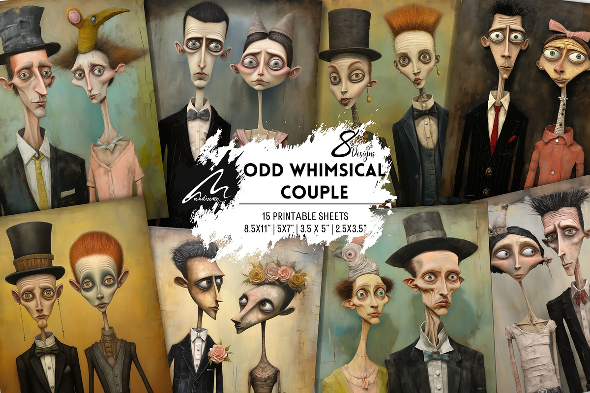 Odd Whimsical Couple, Quirky Collage, a Person Illustration by Digital Art Mahdiseño (Photo 1 of 9)