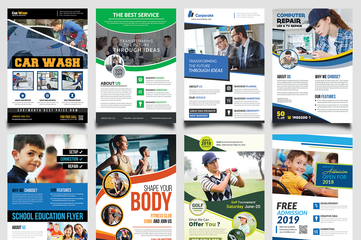 New-150 Multipurpose Flyers Bundle, a Flyer Template by AfzaalGraphics (Photo 31 of 35)