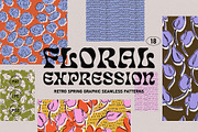 Spring Summer Floral Pattern Set, a Pattern Graphic by angelainthefields (Thumbnail 1 of 6)