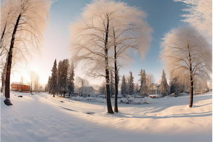 Stunning Panoramic winter park snow, a Nature Photo by Ylivdesign