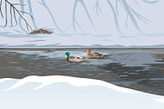 Winter forest with Fox, an Animal Illustration by Countryside life (Thumbnail 8 of 10)