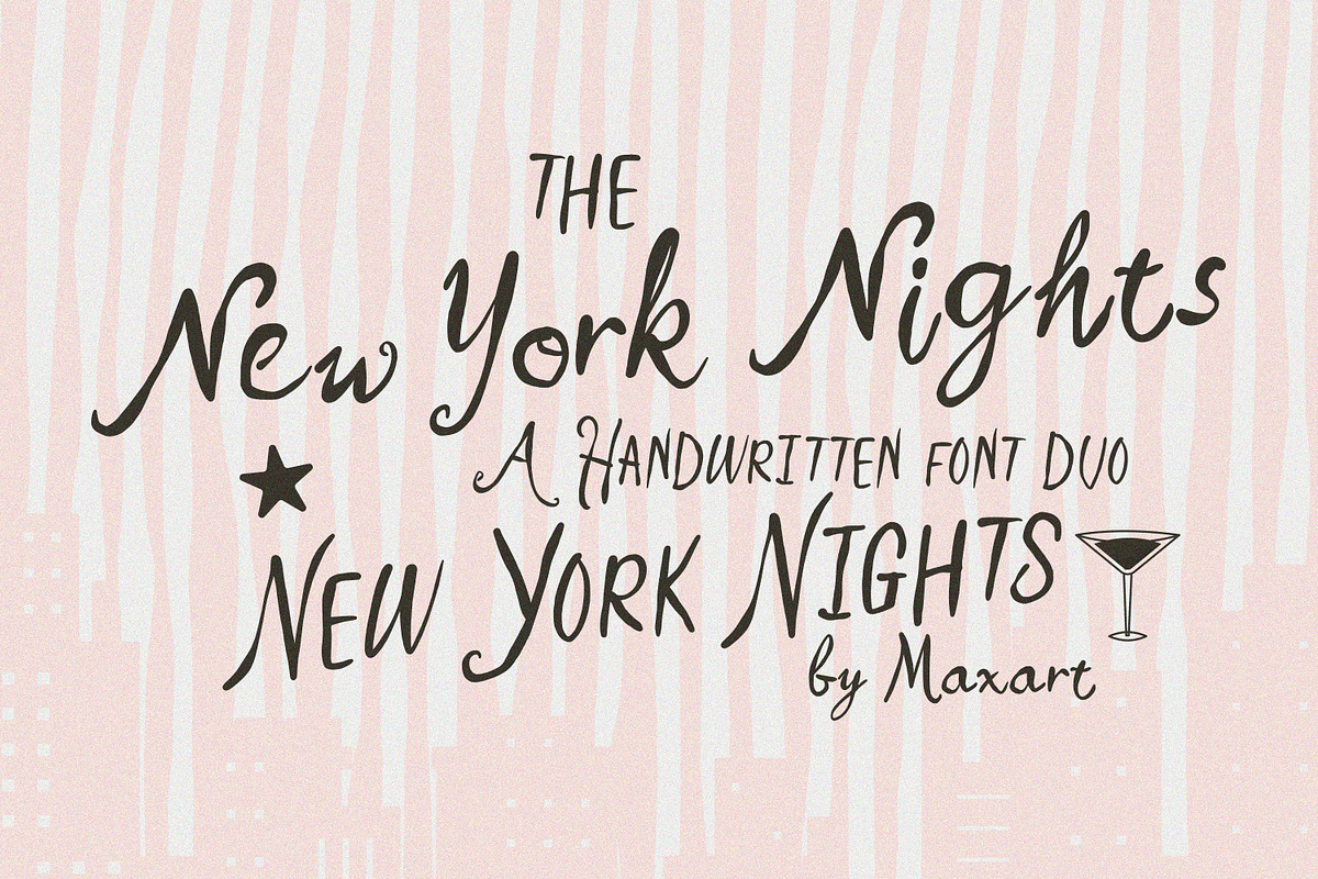 The New York Nights Font Duo, a Handwritten Font by MaxArt (Photo 1 of 6)