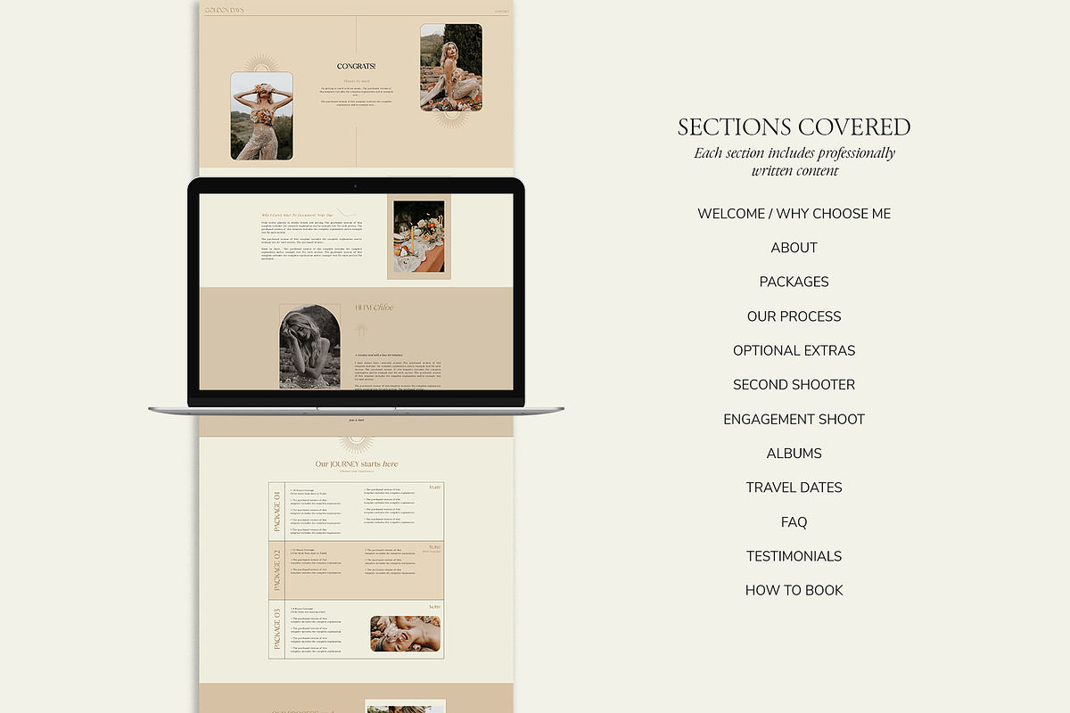 Elegant | Photo Price Guide Webpage, a Websites & App Template by Studio Leelou (Photo 3 of 8)