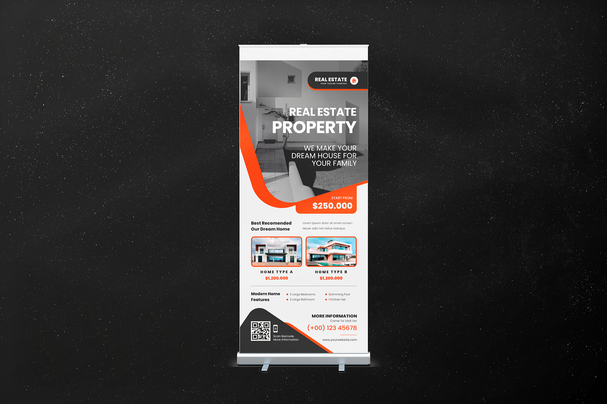 Modern Real Estate Roll Up Banner, a Print Template by Annora Studio (Photo 2 of 3)