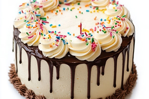 Delicious vanilla cake, Birthday cak, a Food & Drink Photo by Pixeness Studio