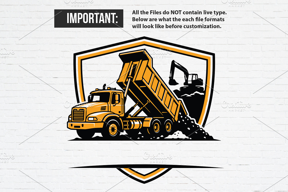 Hauling Truck and Excavator Logo, a Transportation Illustration by Guavanaboy (Photo 2 of 3)