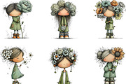 Flowers and Girls Big Clipart Bundle, an Illustration by CraftArtStudio (Thumbnail 2 of 6)