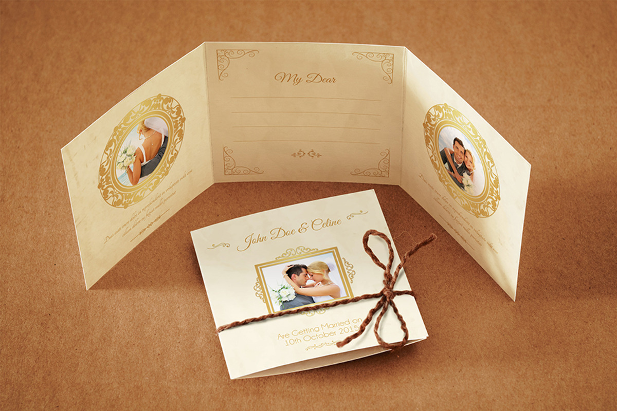 Mini Trifold Wedding Invitation, an Invitation Template by SmmrDesign