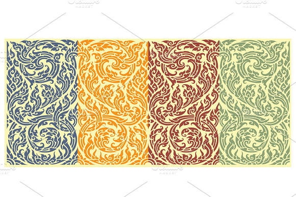 Horizontal seamless pattern in orien preview 2