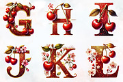 Spring cherry Alphabet clipart, an Illustration by RobertsArt (Thumbnail 4 of 7)