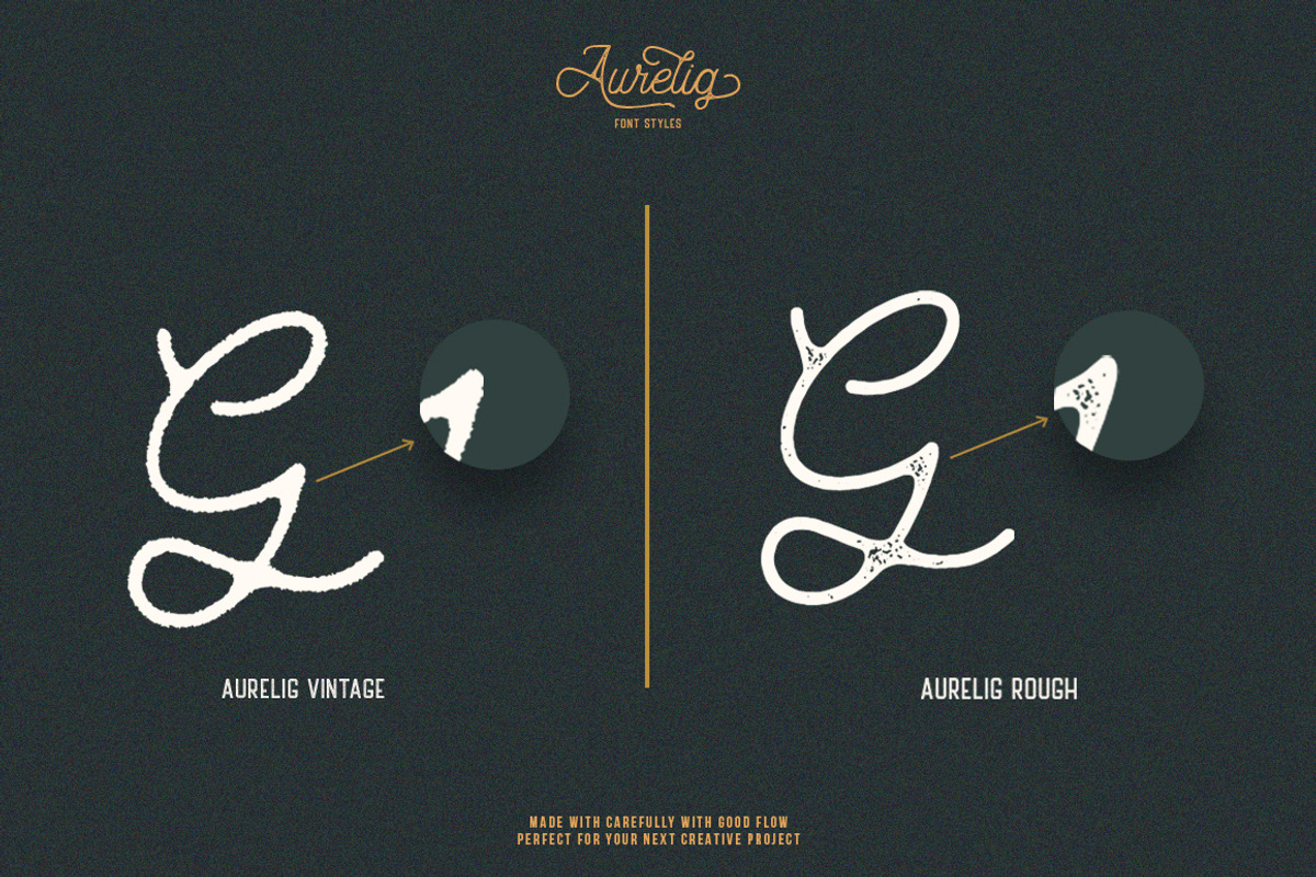 Aurelig Vintage Script (3 Fonts), a Sans Serif Font by Vultype Co. (Photo 10 of 18)