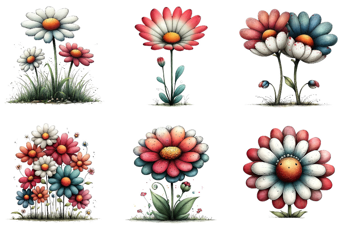 Whimsical Spring Chamomile Flower Pn, an Illustration by Sublimation Artist (Photo 6 of 7)