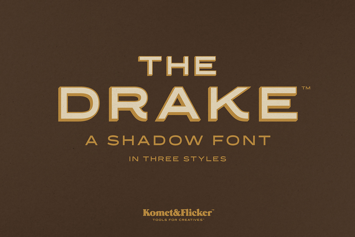 The Drake - A Vintage Shadow Font, a Sans Serif Font by Komet & Flicker (Photo 1 of 14)