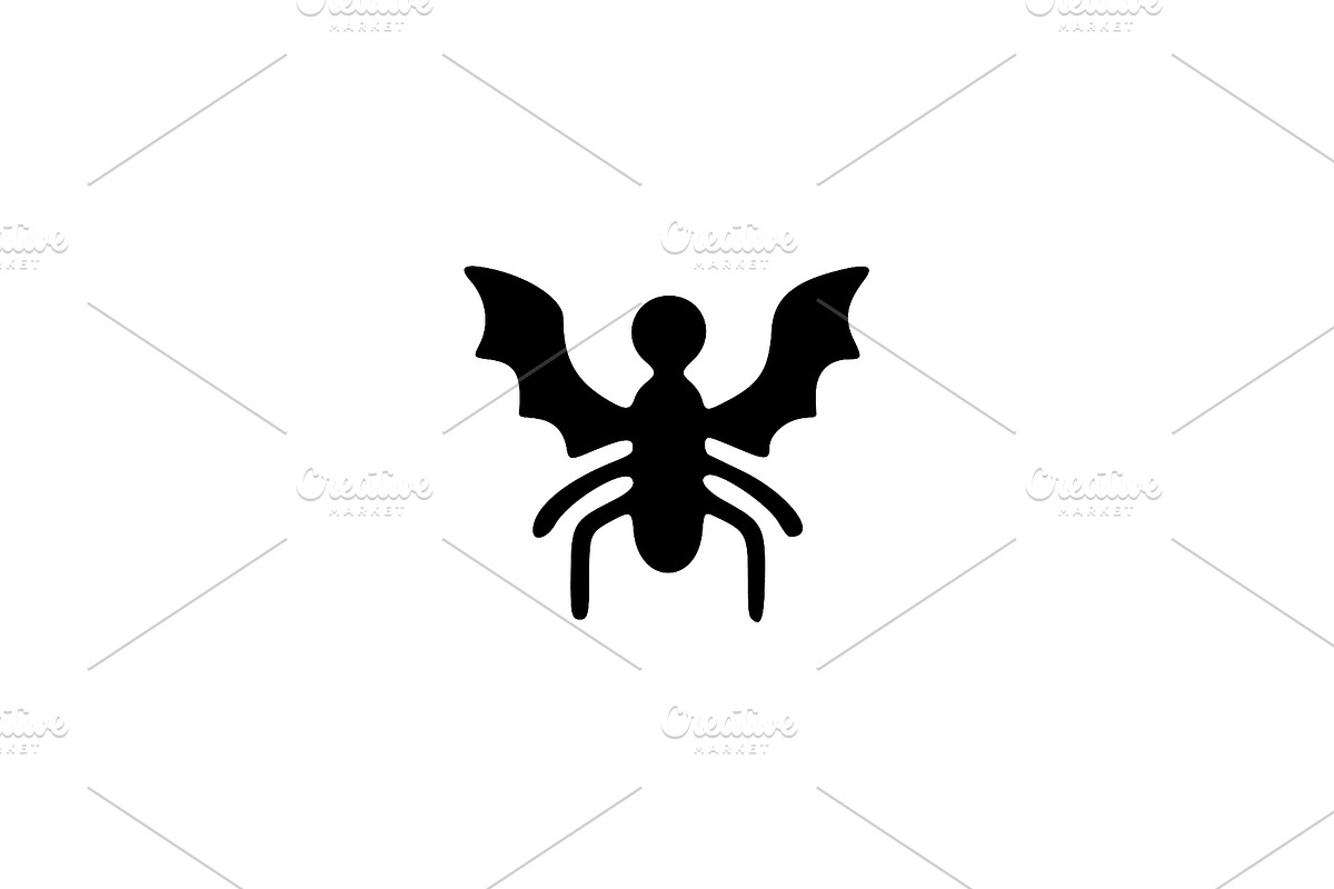 Bat Insect Silhouette Vector, an Animal Illustration by Vectorium Studio (Photo 1 of 4)