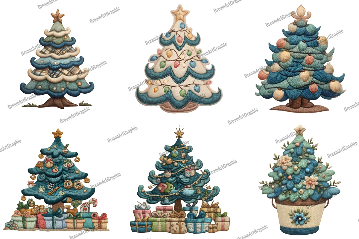 Christmas Tree Clipart, an Illustration by DreamArtGraphic (Photo 3 of 5)