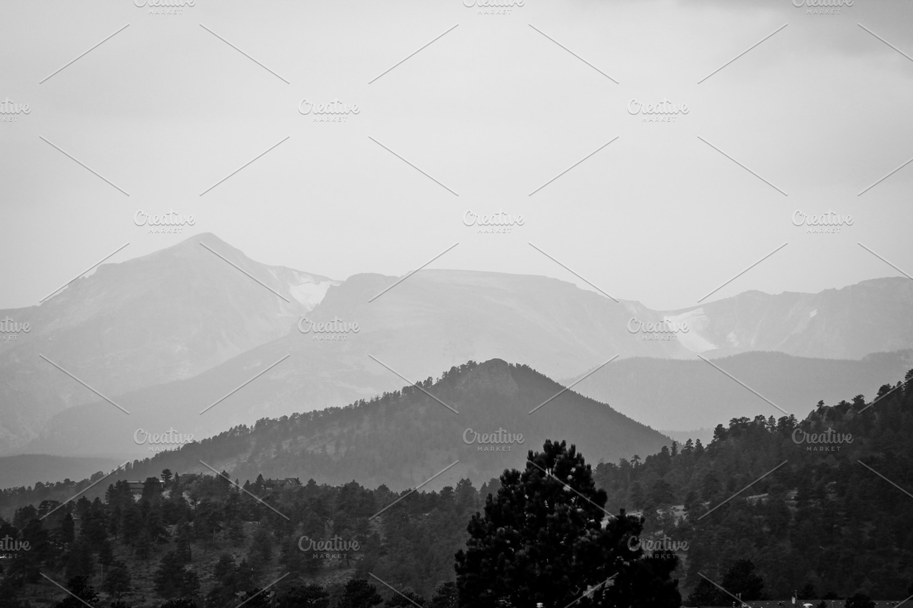 Black White Mountain Landscape, a Photo by The Greenawalt's