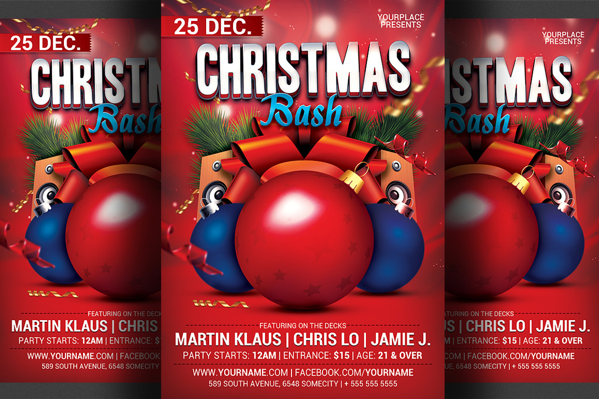 Christmas Party Flyer Template, a Flyer Template by Hotpin
