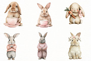 Bunny Clipart, Cute Easter Clipart, an Illustration by Designworld (Thumbnail 3 of 7)