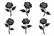 set of vector roses silhouettes, an Illustration by Amazin_art (Thumbnail 3 of 17)