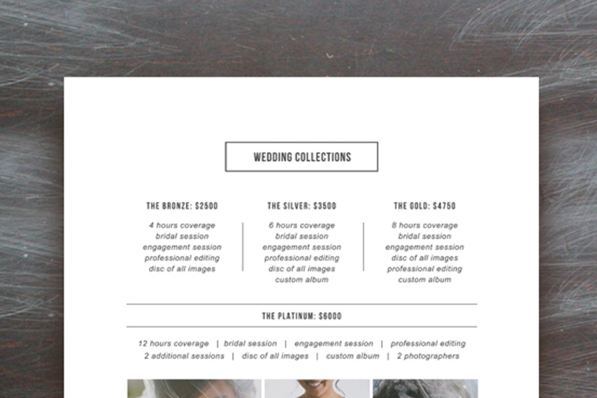 SALE! Photographer Pricing Guide Set, a Flyer Template by roselindoco (Photo 4 of 4)