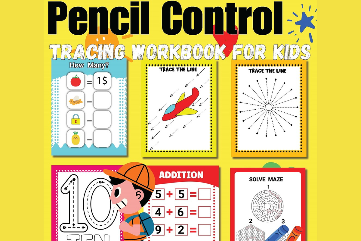 Pencil Control Tracing Workbook, an Education Illustration by Sourcedigi (Photo 1 of 3)